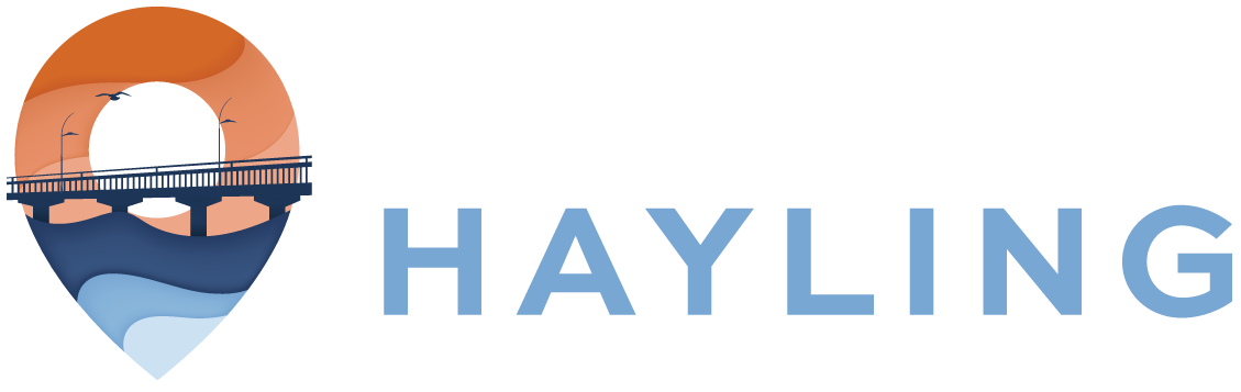 What's in Hayling Logo White